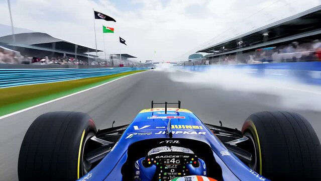 A racing car on a track