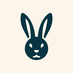 rabbit head logo simple minimalist design, vector modern rabbit 