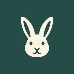 rabbit head logo simple minimalist design, vector modern rabbit 