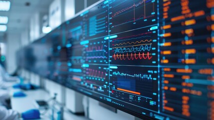 Holographic genomics interface, advanced genetic data, futuristic medical system, high-tech lab environment