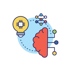 Digital Brain vector icon