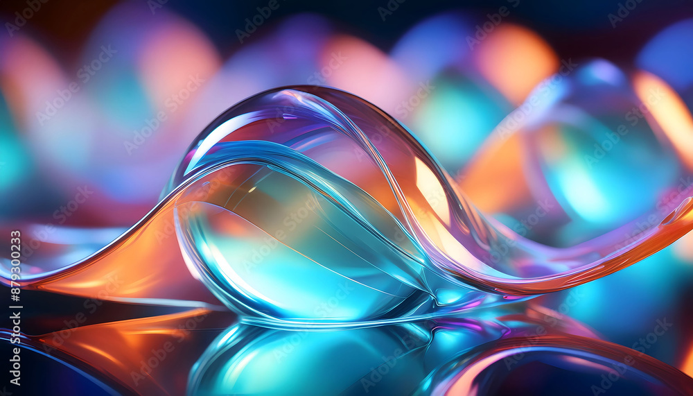 Aufkleber light blue abstract transparent object that blends seamlessly into its background