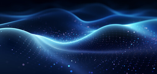 Obraz premium Beautiful particle grid technological sense PPT background 