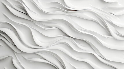 Obraz premium Abstract white wavy background. Concept: minimalism, elegance, simplicity. Suitable for interior design and architectural projects. Ideal for promoting luxury and sophistication.