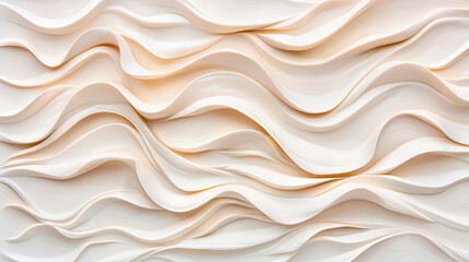 Obraz premium Abstract white wavy background. Concept: minimalism, elegance, simplicity. Suitable for interior design and architectural projects. Ideal for promoting luxury and sophistication.