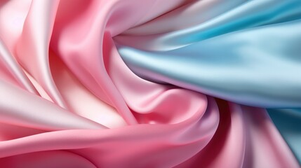 Fototapeta premium silk cloth textile in bright colors close up background