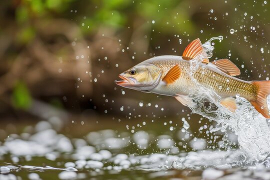 redfish jumping out of river water