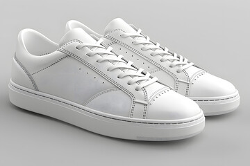 3D white model of a pair of sneakers mock up isolated on white background