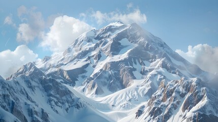 Fototapeta premium Majestic Snow-Capped Mountain Peaks under Clear Blue Sky 