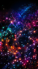 Fototapeta premium Digital color network data flow abstract graphic poster mobile background