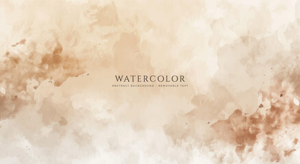 Abstract horizontal watercolor background. Neutral light colored empty space background illustration
