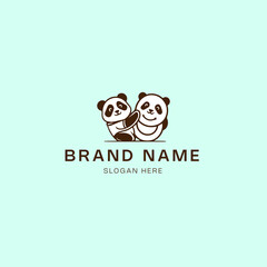 panda logo design vector icon illustration - panda logo design template
