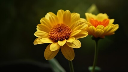 Fototapeta premium Blooming Sunshine A Pair of Yellow Flowers