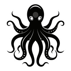Black octopus icon vector