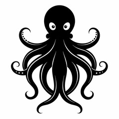 Black octopus icon vector