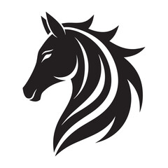 vector illustration. Horse head silhouette