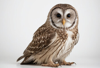 Fototapeta premium Owl, isolated on a white background in commercial photography