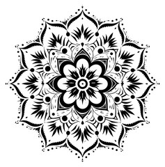 PNG Mandala pattern drawing sketch.