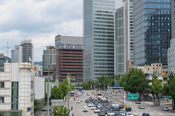 ソウル駅から見る周辺のオフィス街