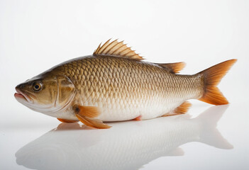 Carp, isolated on a white background in commercial photography