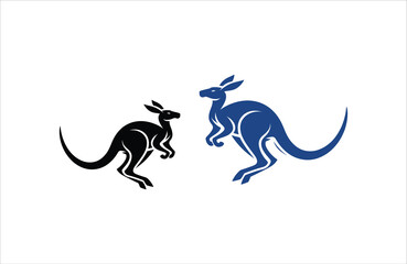 Kangaroo silhouette vector outline art design
