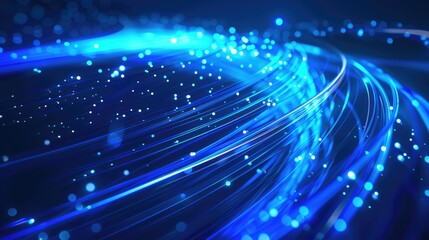 Blue light streak  fiber optic  speed line  futuristic background for 5g or 6g technology wireless data transmission  high-speed internet in abstract