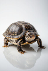 Obraz premium Turtle, isolated on a white background in commercial photography