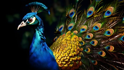 Fototapeta premium peacock with feathers 
