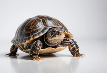 Obraz premium Turtle, isolated on a white background in commercial photography