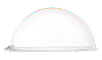 Colorful soap bubble isolated on white, clipping	