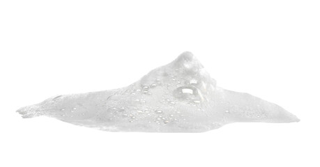 Soap foam, colorful bubbles isolated on white