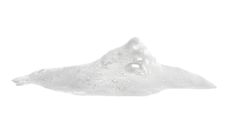 Soap foam, colorful bubbles isolated on white