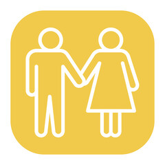 Couple Holding Hands icon vector image. Can be used for Anniversary.