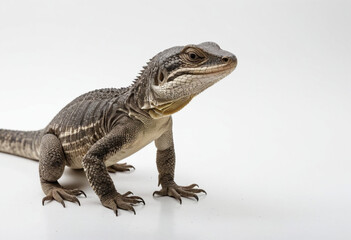Naklejka premium Monitor lizard, isolated on a white background in commercial photography