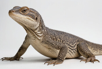 Obraz premium Monitor lizard, isolated on a white background in commercial photography