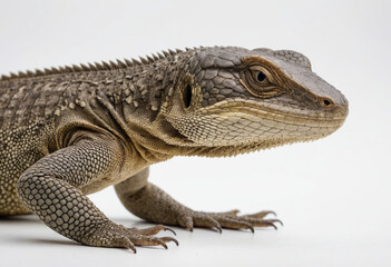 Obraz premium Monitor lizard, isolated on a white background in commercial photography