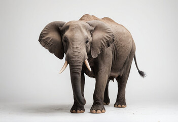 Fototapeta premium Elephant, isolated on a white background in commercial photography