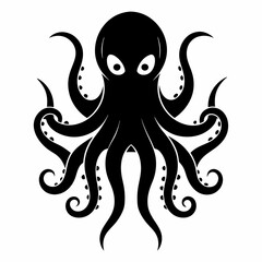 black octopus icon vector