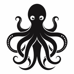 black octopus icon vector