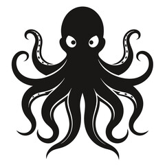 black octopus icon vector