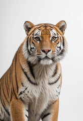 Fototapeta premium Tiger, isolated on a white background in commercial photography