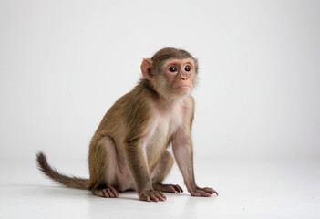 Monkey, isolated on a white background in commercial photography