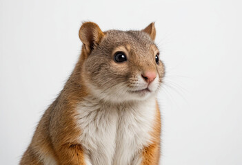Obraz premium Squirrel, isolated on a white background in commercial photography
