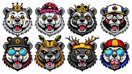 mascot bear , bear head mascot logo , 