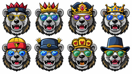 mascot bear , bear head mascot logo , 