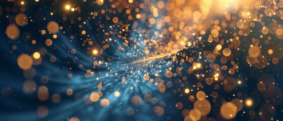 Naklejka premium Beautiful abstract background for banner, poster, or many more. Abstract background new year. Blue and gold fireworks and celebrating holiday.