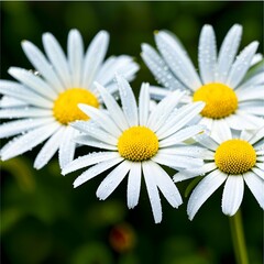 Obraz premium raindrops on the petals of daisies