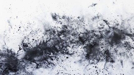 Powdery abstract splatter on a white backdrop