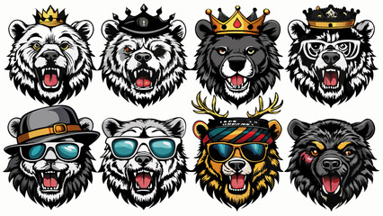 mascot bear , bear head mascot logo , 