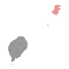 Autonomous Region of Principe map, administrative division of Sao Tome and Principe. Vector illustration.